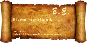 Blahm Engelbert névjegykártya